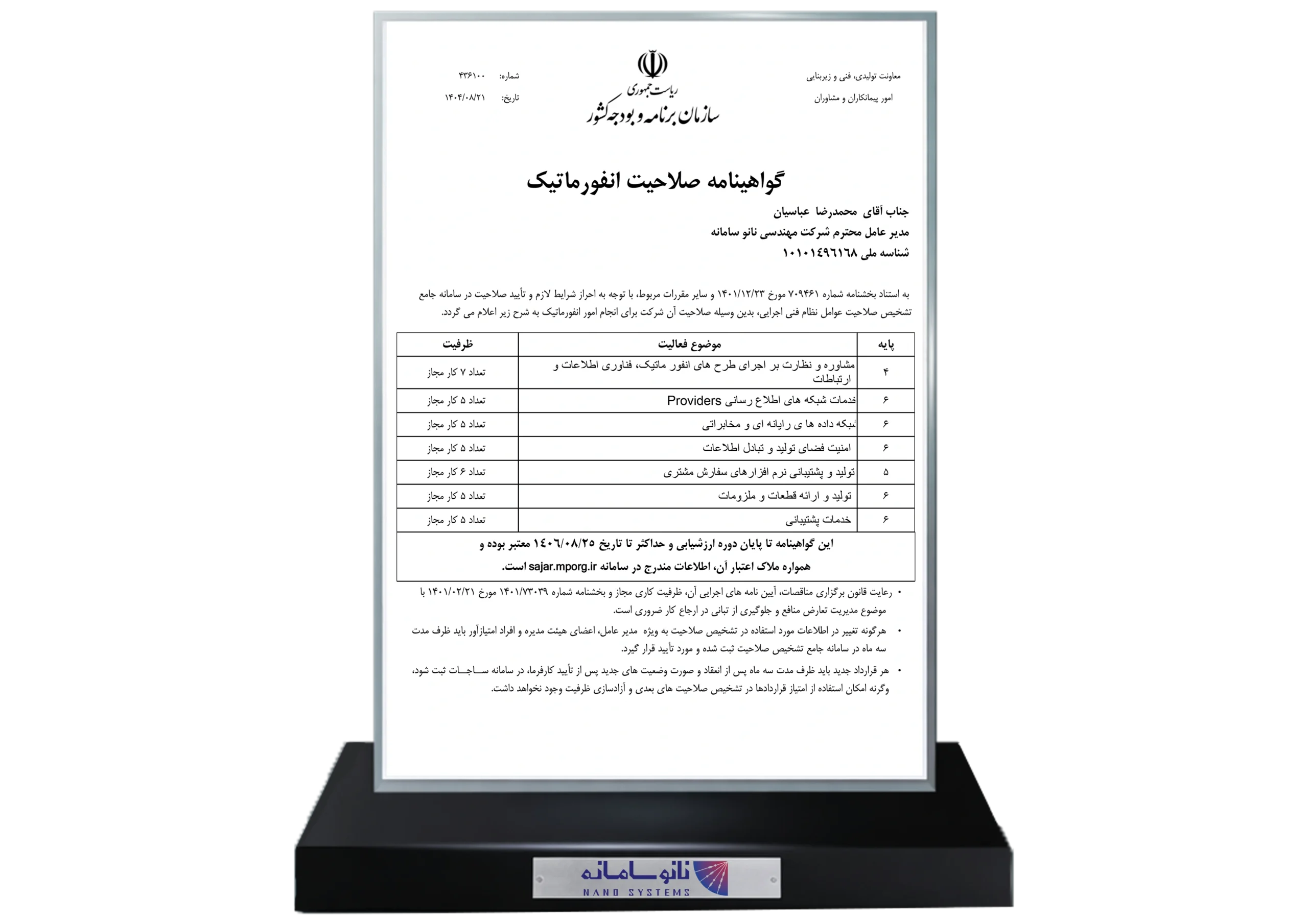 مجوز انفورماتیک